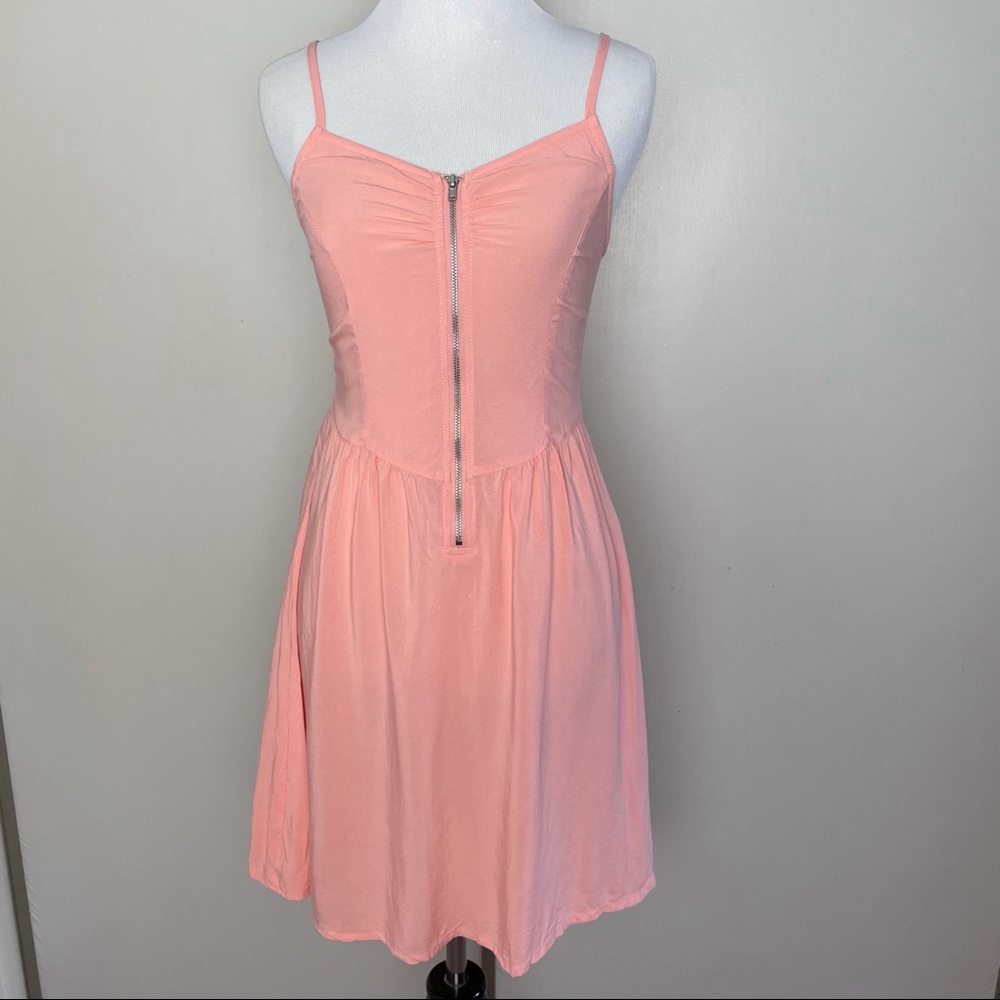 H&M Divided Peachy Pink Zip-Up Fit & Flare Dress